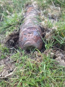 Unexploded ordnance spotted by Andrew and Bruce.