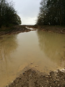 A waterlogged track, Salisbury Plain. [Crown Copyright]