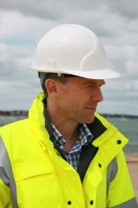 Philip Wise, DIO's Principal Project Manager for preparations for the QEC carriers at HMNB Portsmouth (Crown Copyright/MOD2015)