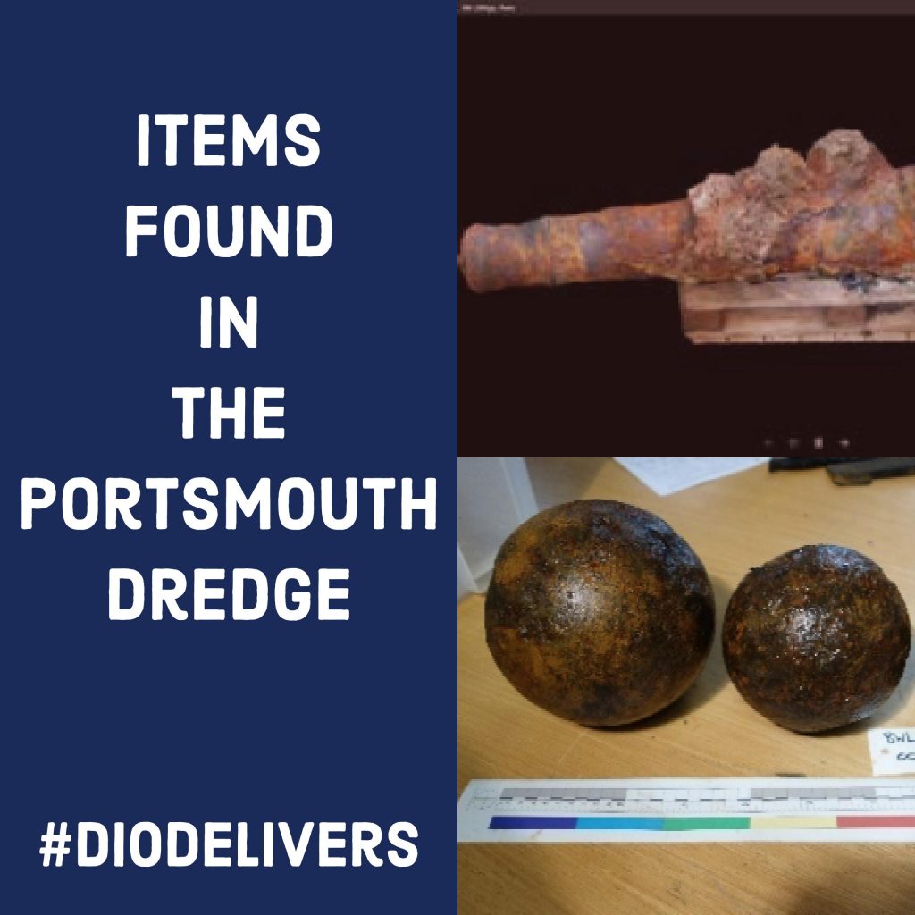 Some of the items discovered during dredge work at Portsmouth. [Crown Copyright/MOD2017]