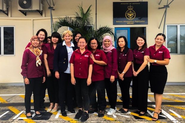 Chief of Staff Lucy Bogue visits the female engineers at DIO Brunei