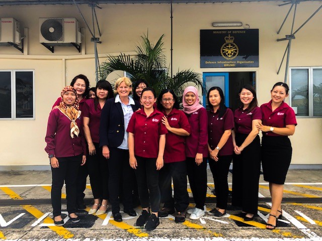 Chief of Staff Lucy Bogue visits the female engineers at DIO Brunei