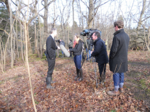 Local media cover the emerging story of the trenches at Dreghorn