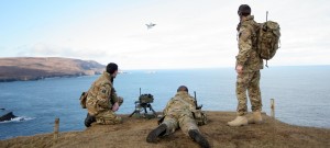 Forward Air Controllers from the RAF Regiment guide a Typhoon to the target during training at Cape Wrath. [Crown Copyright - photograph by Sgt Andy Walker]