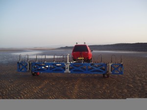 An image of a 6m EOC surveying array attached to a truck. (Crown Copyright)