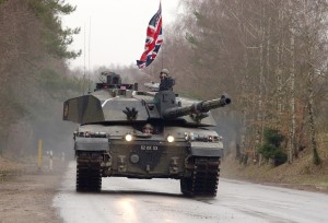 A Challenger 2 tank travels to the firing range at Hohne Ranges in Germany - one of many facilities used by British forces in Germany. (Cpl Paul Jarvis RLC, Crown Copyright)