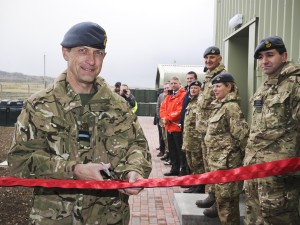 Air Commodore Russell La Forte CBE opening new RAF dog kennels on Falkland Islands (Crown Copyright)