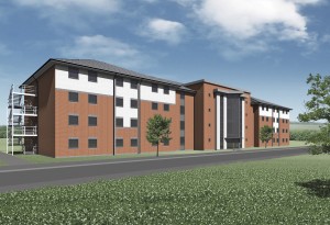 Computer generated image of the design for DTTC Lyneham's new Single Living Accommodation blocks. (Crown Copyright)