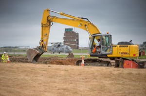 DIO undertaking work at a helicopter base. (Crown Copyright)