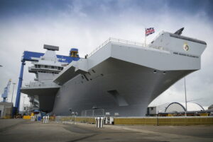 HMS Queen Elizabeth, one of the UK's two new aircraft carriers. [CPOA(Phot) Thomas Tam McDonald; Crown Copyright MOD 2014]