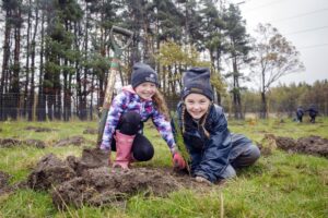 Pupils from local schools helped with the tree planting. 