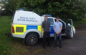 Andrew and Bruce with the Royal Navy's EOD team van.