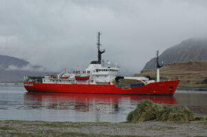 The South Georgia Government fisheries patrol vessel MV Pharos, my six day taxi ride back to the Falklands. [Simon Browning]