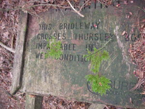 A sign warning that the byway floods. [Landmarc]