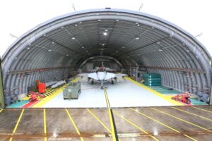 A Typhoon in a Hardened Aircraft Shelter, RAF Lossiemouth. [Crown Copyright/MOD2015]