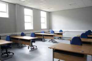 A classroom at the new Defence Technical Training College Lyneham. [Crown Copyright/MOD2015]