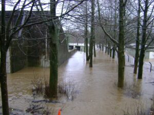 Flooding at Halton's 25m range. [Crown Copyright]