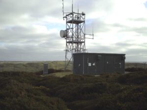 The mast site at Penhale, Cornwall. 