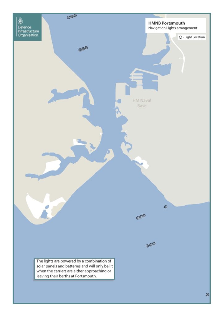 Locations of the navigation lights. [Crown Copyright/MOD2016]
