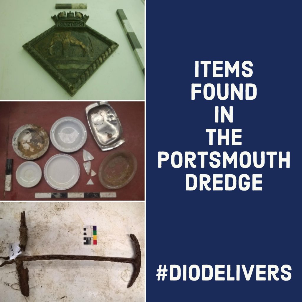 Some of the items discovered during dredge work at Portsmouth. [Crown Copyright/MOD2017]