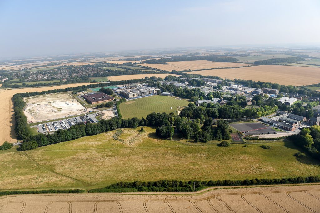 An aerial view of the site. [Skanska]