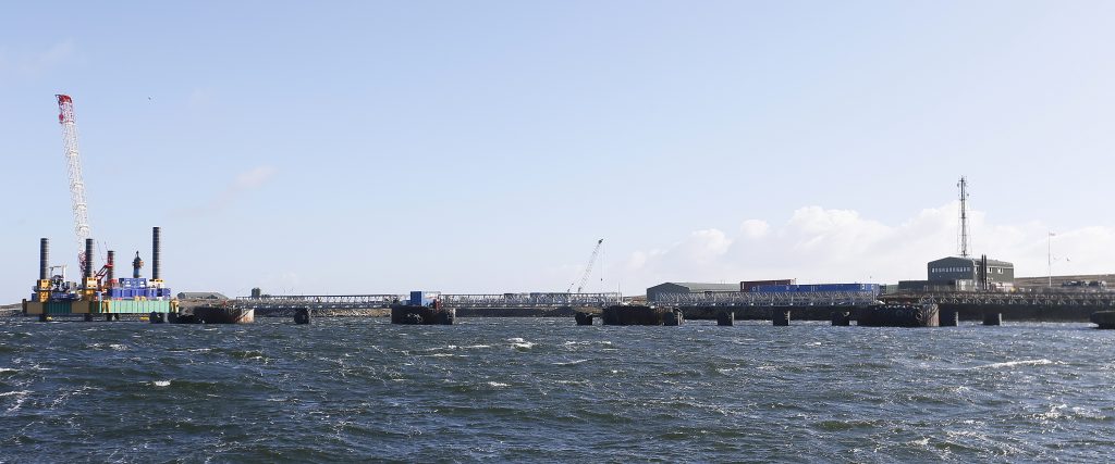 Mare Harbour roll on roll off jetty (Crown Copyright, MOD 2018)