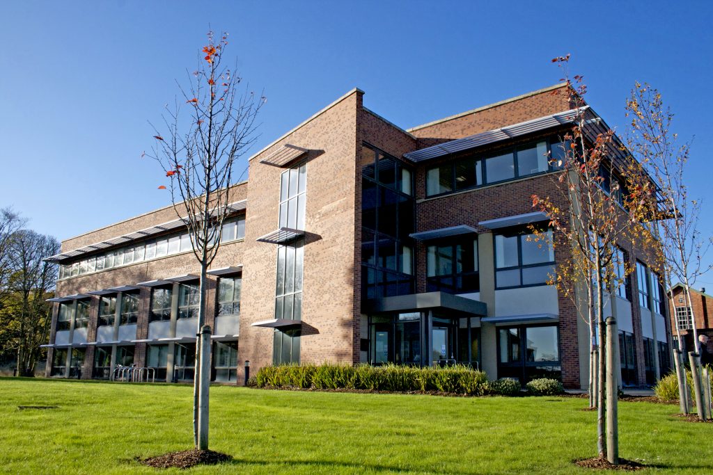 An exterior photo of the office building at Catterick Garrison in the sunshine, where DIO staff in the area are based.