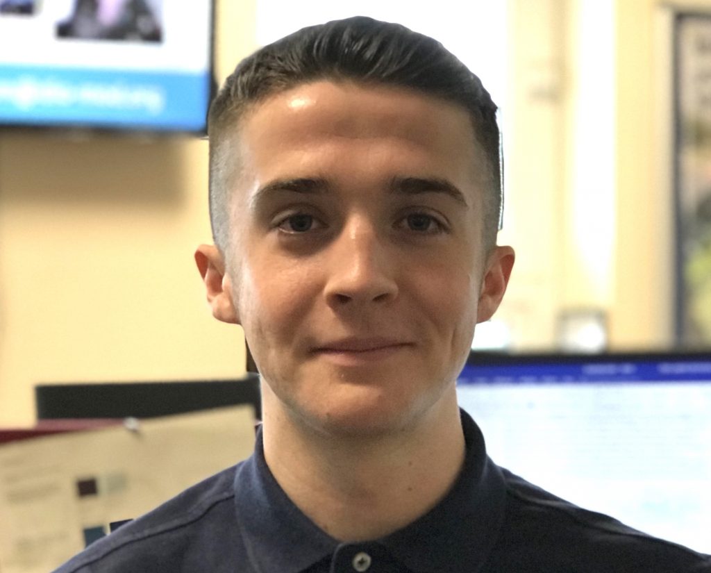 Portrait photo of Luke Davis, a Communications Apprentice at DIO. [MOD Crown Copyright/2019]