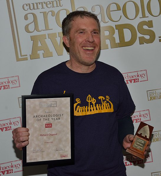 Richard Osgood with his Archaeologist of the Year award [Crown Copyright|MOD2019]